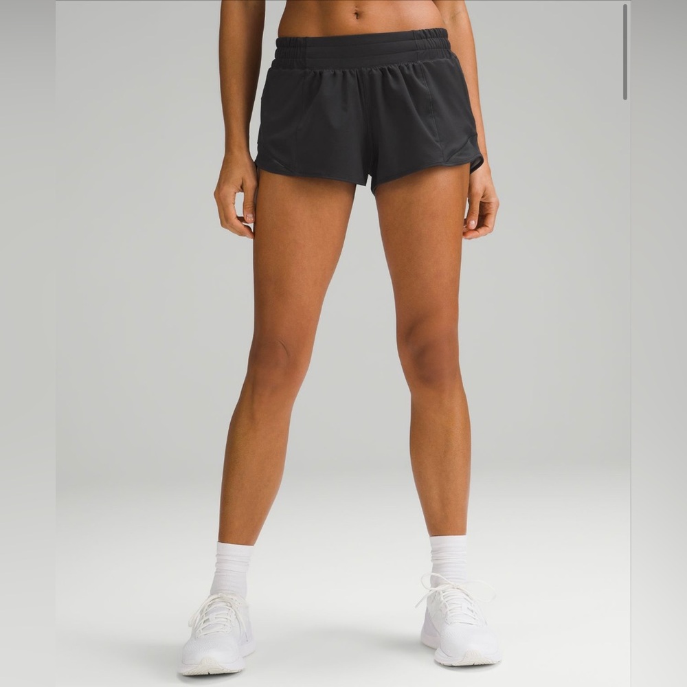 Lululemon 2.5’ Lowrise Hotty Hot Shorts.